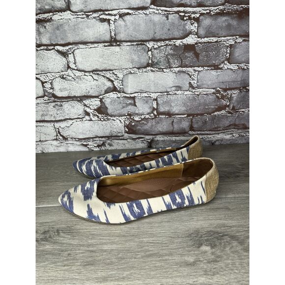 Reef Bochica 2 Canvas Blue White Pointed Toe Ballet Flats Women Sz 8.5M US/39EU - Picture 16 of 16